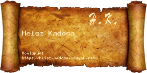 Heisz Kadosa névjegykártya